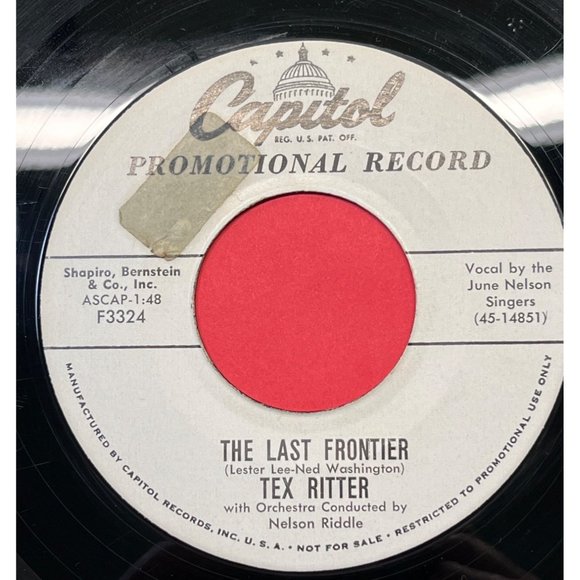 Tex Ritter These Hands / The Last Frontier 45 Country Promo Capitol F3324 - Picture 2 of 6